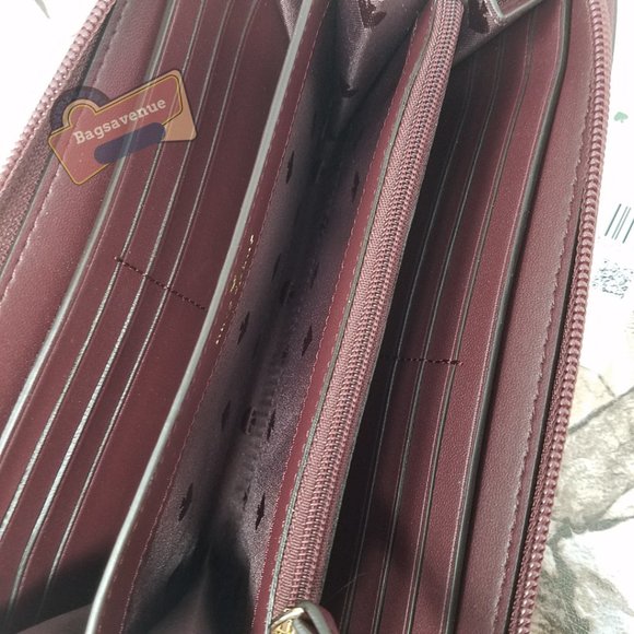 #bagsavenue neda wallet saffiano pvc Greta Court Cherrywood Burgundy Kate Spade - Picture 8 of 11